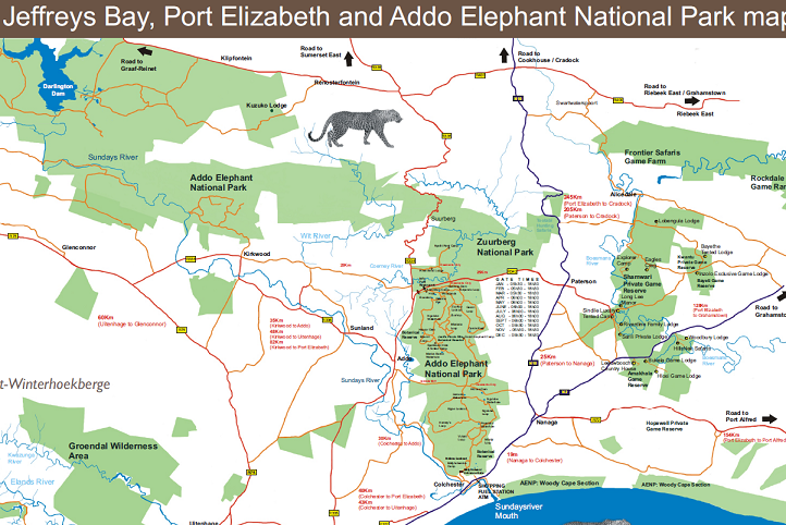 Addo Elephant Park Map Addo Elephant Park Map